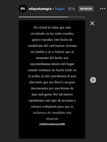 El comunicado de Álvarez Castillo.