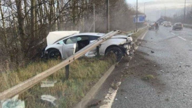 Así quedó la Lamborghini de Romero.