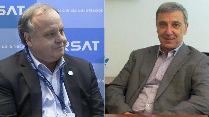 Raúl Martínez, el atrincherado de Arsat, y Juan Uribe, el ex gerente que pide $418 millones por haber trabajado para Aerolíneas.