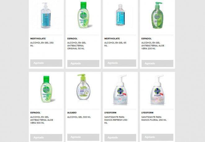 El alcohol en gel se encuentra agotado en varias farmacias.