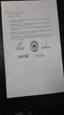 La declaración se hizo a través de un decreto mediante el que también se creó el Consejo para la Emergencia Sanitaria Municipal, de carácter interinstitucional e interdisciplinario.