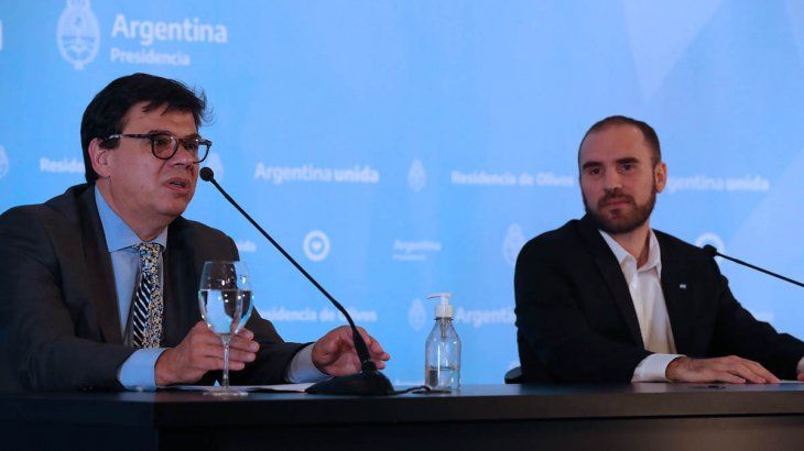Los ministros de Trabajo, Claudio Mornoni y de Economía, Martín Guzmán en la Quinta de Olivos.