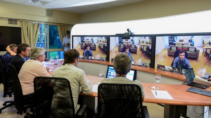 El Presidente mantiene videoconferencias desde Olivos con intendentes (Imagen de archivo).&nbsp;