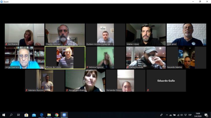 La reunión del Consejo Asesor del Deporte que se realizó en forma virtual por la pandemia del Covid-19.