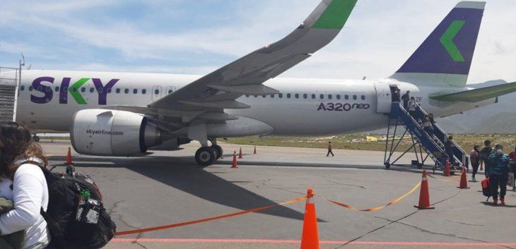 El vuelo de Sky que los llevó hasta Arequipa.