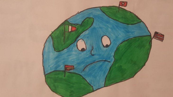 Matteo mandó su dibujo desde Suiza.