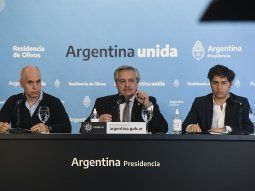 Alberto Fernández realizó el anuncio de la nueva fase de la cuarentena acompañado por Horacio Rodríguez Larreta y Axel Kicillof.