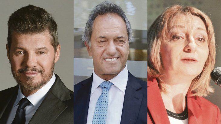 Marcelo Tinelli, Daniel Scioli y Alejandra Gils Carbó.