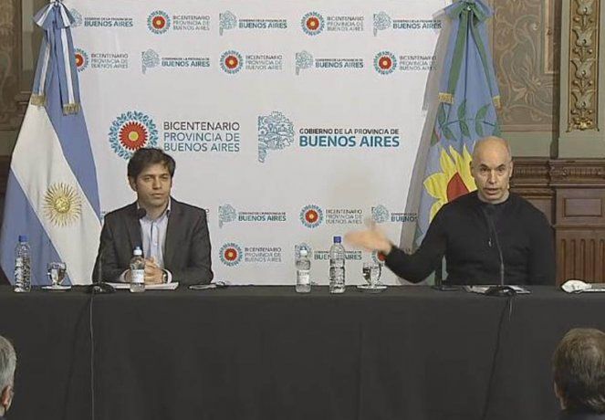 El gobernador bonaerense Axel Kicillof, y el Jefe de Gobierno porteño, Horacio Rodríguez Larreta, se reunieron el viernes para analizar la situación del AMBA.