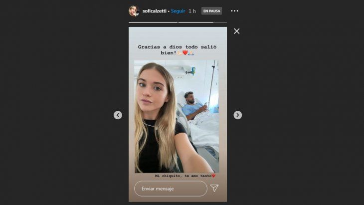 La historia de Sofía Calzetti en Instagram.