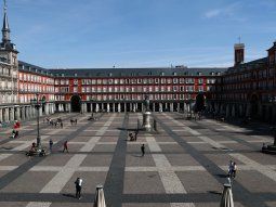 La emblemática Plaza Mayor, en Madrid, desierta durante los meses de estado de alarma por el coronavirus.