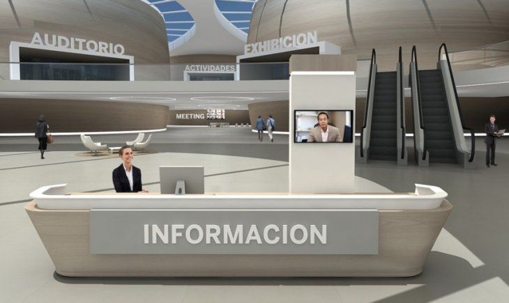 El salon de eventos es simulado con la tecnología de MCI.