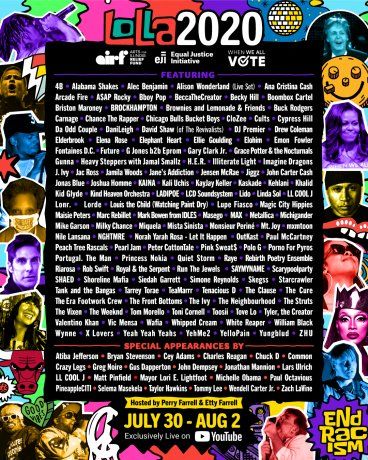 El line up completo para esta edición del Lollapalooza.