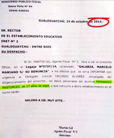 Según arroja la grabación, Fernando Pastorizo participó del ataque perpetuado en octubre de 2014 que relata Nahir Galarza.