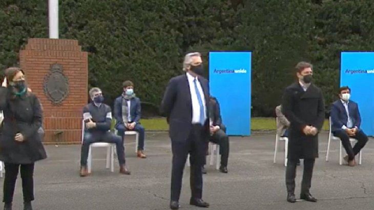 El presidente Alberto Fernández lanzó junto al gobernador bonaerense Axel Kicillof el nuevo Programa de Fortalecimiento de Seguridad por casi $38.000 millones para los distritos bonaerenses del AMBA.