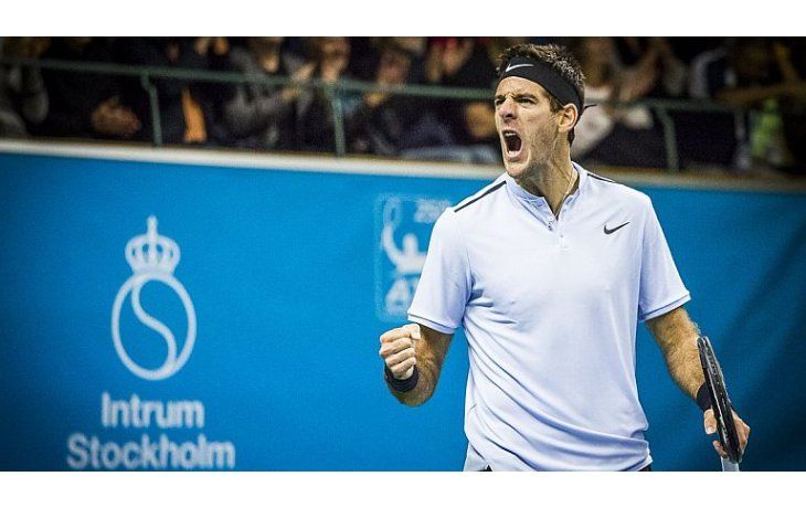 Del Potro celebra estar en otra definición. Busca el 20° título de su carrera (Twitter oficial de Estocolmo).