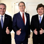 Javier Milei y el canciller Pablo Quirno se reunieron con el secretario del Tesoro de Estados Unidos, Scott Bessent. Javier Milei y el canciller Pablo Quirno se reunieron con el secretario del Tesoro de Estados Unidos, Scott Bessent.