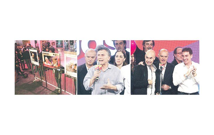 ámbito.com | El PRO ayer en su festejo en Costa Salguero. Horacio Rodríguez Larreta se impuso por un amplio margen a la fórmula encabezada por Martín Lousteau, aunque no logró eludir una segunda vuelta con el candidato del frente UNEN. Estuvo acompañado en el escenari