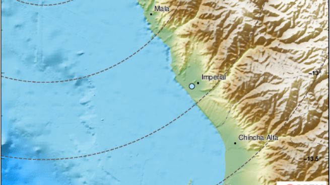 El epicentro fue a 23 kilómetros al suroeste de la ciudad portuaria del Callao.