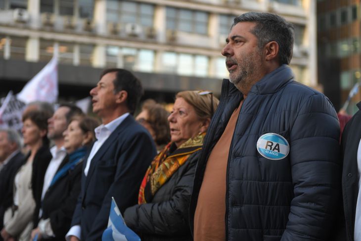 Daniel Angelici durante el acto de la UCR. 