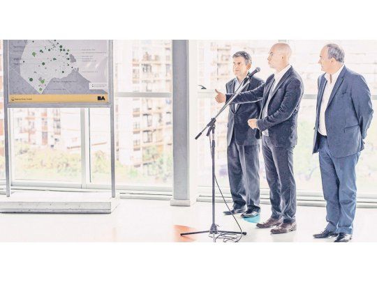 Plazas. Horacio Rodríguez Larreta presentó ayer su Plan Verde para crear 160 hectáreas de espacio público, de las cuales 110 serán puramente verdes.
