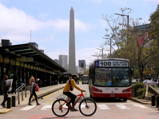 Av 9 de julio Obelisco Buenos Aires Metrobus Colectivo