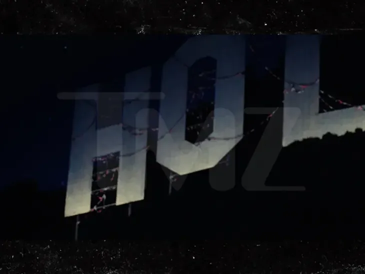 Así quedó el cartel de Hollywood.