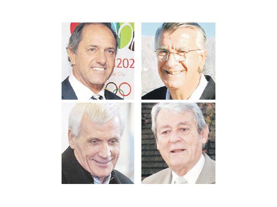 Daniel Scioli, José Luis Gioja, Antonio Caló, Carlos Kunkel
