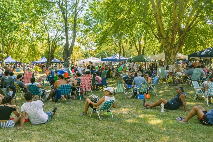 People gather in the Plaza Malvinas Argentinas de Bardier to celebrate the Black Tortita Festival. People gather in the Plaza Malvinas Argentinas de Bardier to celebrate the Black Tortita Festival.