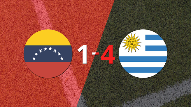 Uruguay goleó 4-1 a Venezuela con doblete de Alvaro Rodriguez