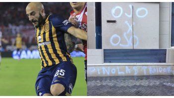 Pinola decidió irse a River y aparecieron pintadas en el colegio de sus hijos.