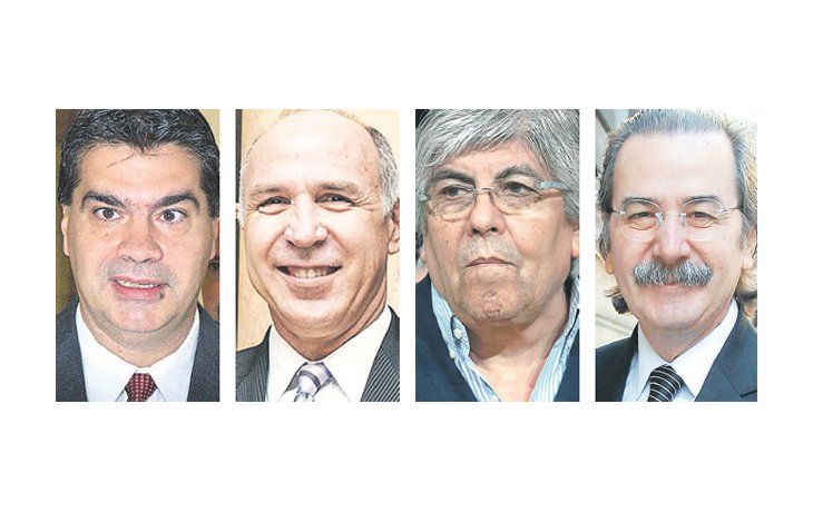 Jorge Capitanich, Ricardo Lorenzetti, Hugo Moyano, Juan Carlos Maqueda