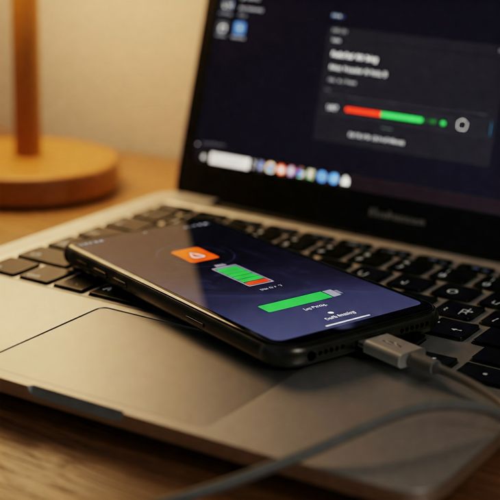 Desde la laptop, se puede cargar el celular de emergencia. Desde la laptop, se puede cargar el celular de emergencia.