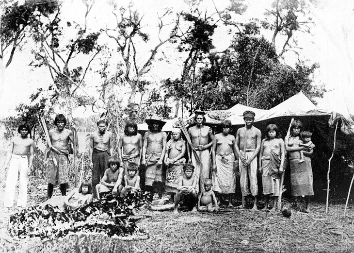 Toba tribe, near the Pilcomayo River, 1892. They used a base two numerical system. Toba tribe, near the Pilcomayo River, 1892. They used a base two numerical system.
