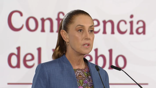 Claudia Sheinbaum en la Mañanera del Pueblo.