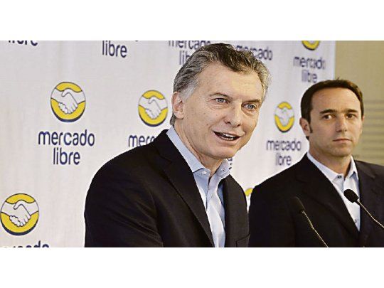modelo. Mauricio Macri con Marcos Galperín, dueño de Mercado Libre. El Presidente suele elogiar públicamente al empresario.