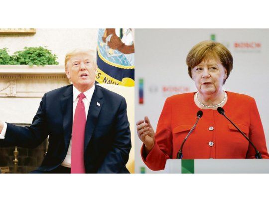 Donald Trump y Ángela Merkel.