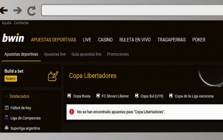 Apuestas. La incertidumbre de cara a la definición de la Copa también llegó a algunas casas de apuestas. Es que en sitios como Bwin y Betsson actualmente no está disponible la opción para apostar por el partido. En otras, como Bet365, se mantiene el favoritismo de River por sobre Boca.