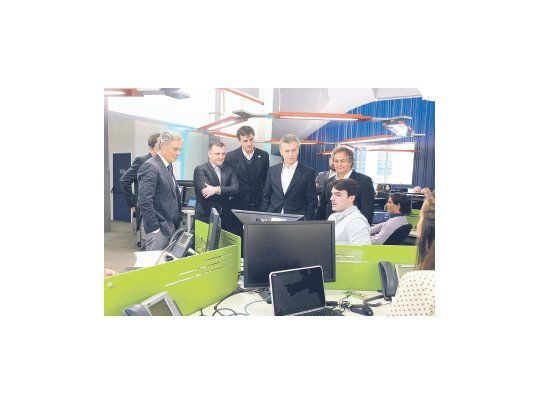Mauricio Macri participó ayer del acto en el que Global anunció la inversión y recorrió las instalaciones de la empresa.