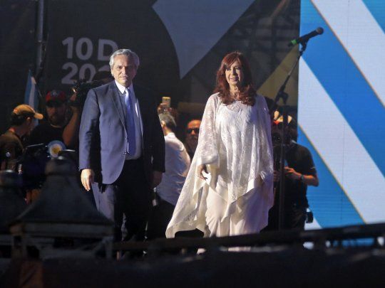 El presidente Alberto Ferández y la vicepresidente Cristina Fernández.
