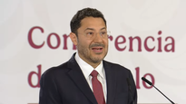 Martí Batres, titular del ISSSTE, en la Mañanera del Pueblo.