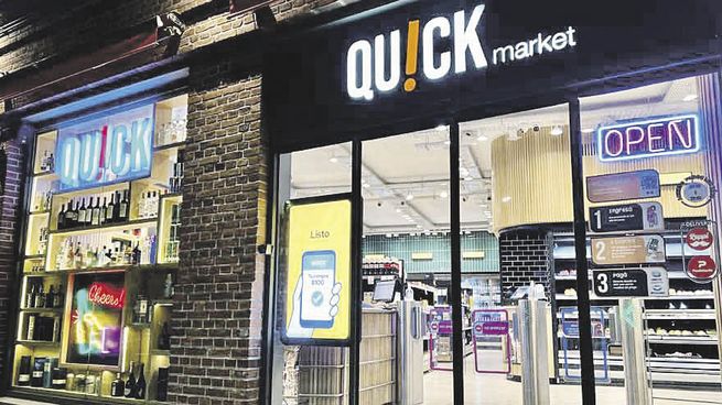 tendencia. Una vista del supermercado autónomo que Quick Scan abrió en el barrio de Puerto Madero. Para comprar, hay que descargar una app.