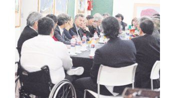 Mauricio Macri ayer en una reunión con su gabinete nacional en el Jardín Botánico de la CIudad de Buenos Aires.