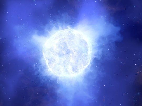 Representación de la estrella masiva. Los científicos harán nuevos estudios para conocer su final.