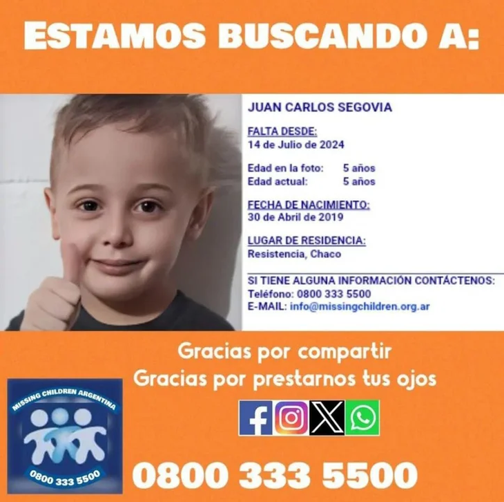 Although his whereabouts remain uncertain, in recent hours the possibility has increased that the minor and his mother are seeking refuge in Corrientes or Buenos Aires, which would further complicate the investigation. Although his whereabouts remain uncertain, in recent hours the possibility has increased that the minor and his mother are seeking refuge in Corrientes or Buenos Aires, which would further complicate the investigation.