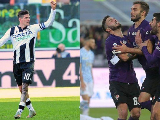 Rodrigo De Paul, Germán Pezzella y Diego Perotti, los goles argentinos del domingo en la Liga italiana.