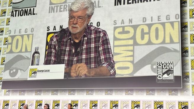 George Lucas durante la conferencia de prensa de ayer en la Comic Con de San Diego.