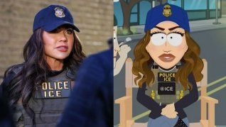 Kristi Noem y su contraparte en South Park.