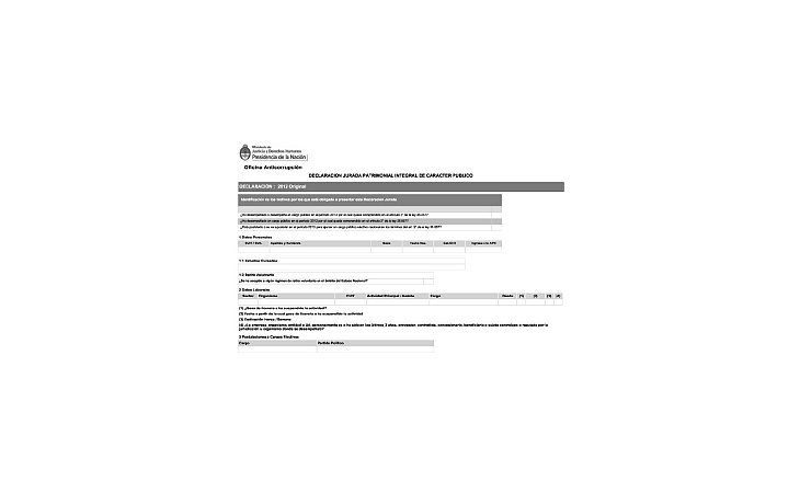El formulario que deberán presentar los funcionarios.