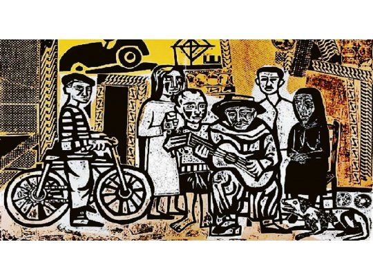 Berni. “El último payador” se exhibe en la muestra “Maestros Latinoamericanos” junto a trabajos de Matta, Wifredo Lam, Torres García y Xul Solar, entre otros.